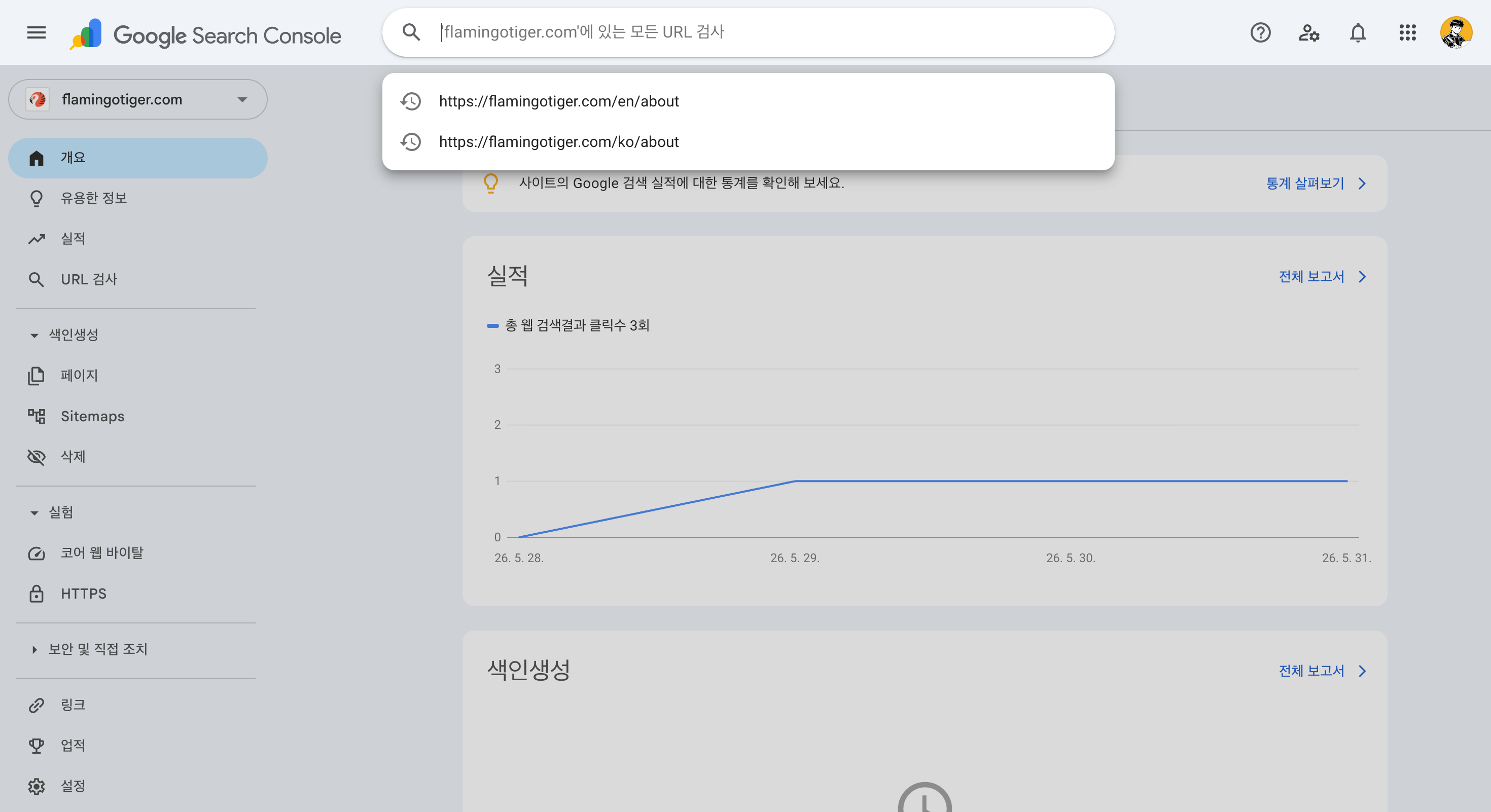 Google Search Console URL 검사 도구